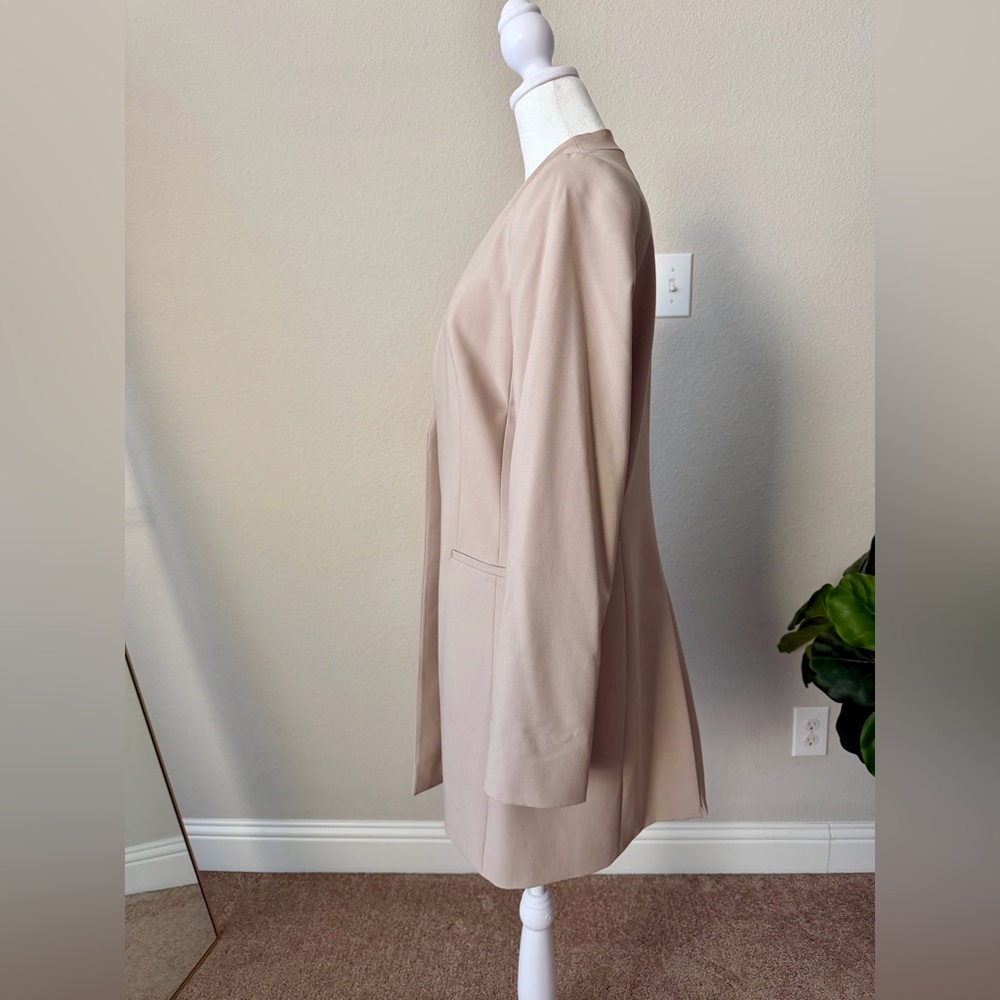 Calvin Klein Contrast Lining Long Roll-Tab Sleeve Open Front Jacket - Picture 7 of 9